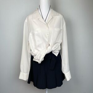 VTG 90s Minimalist Classy Button Up Blouse Size Large